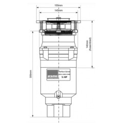 Измельчитель пищевых отходов McAlpine WDU-1ASEU-CARB