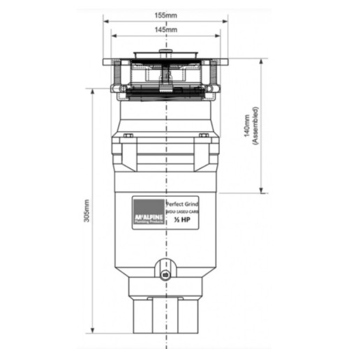 Измельчитель пищевых отходов McAlpine WDU-1ASEU-CARB