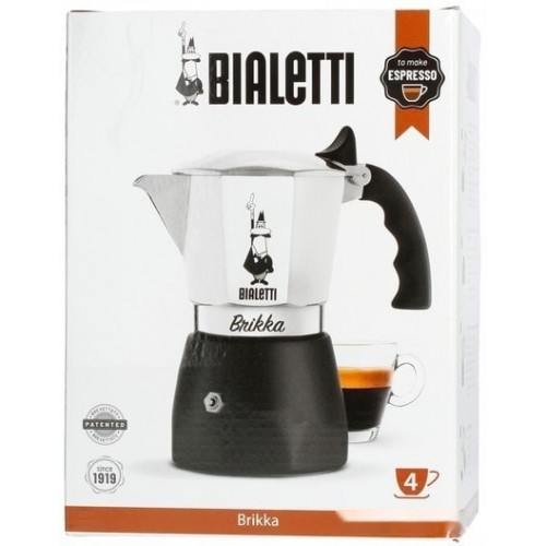 Гейзерная кофеварка Bialetti Brikka 2020 (4 порции, черный)