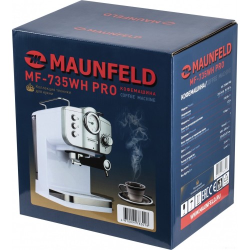 Рожковая помповая кофеварка Maunfeld MF-735WH Pro