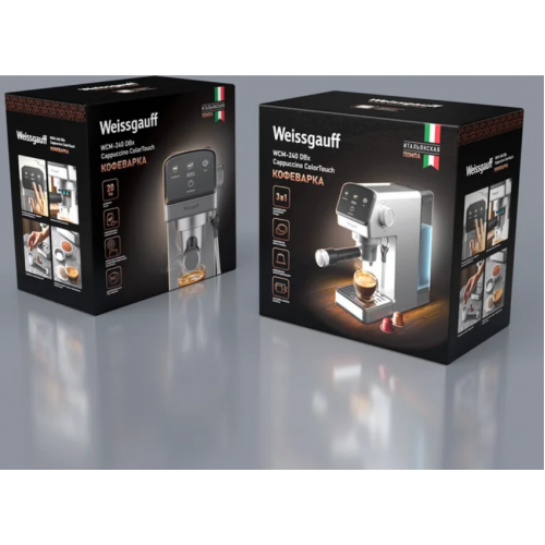 Рожковая кофеварка Weissgauff WCM-240 DBx Cappuccino ColorTouch