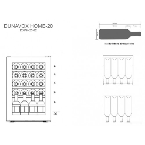 Винный шкаф Dunavox DXFH-20.62