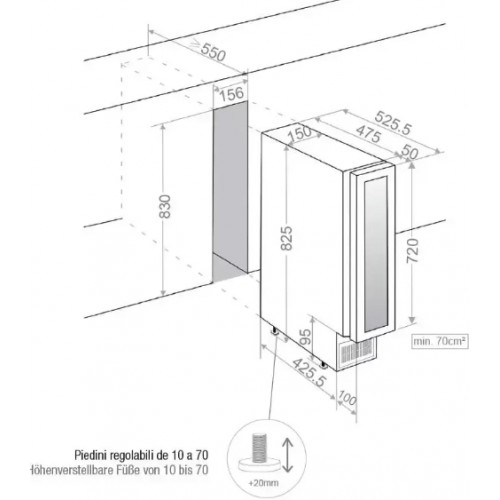 Винный шкаф Pando PVZB 15-9 CRL