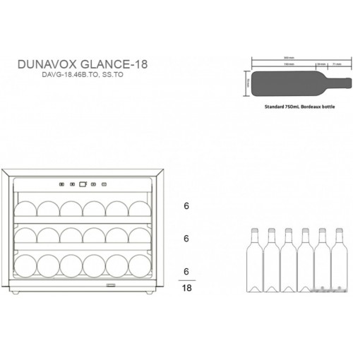 Винный шкаф Dunavox DAVG-18.46SS.TO