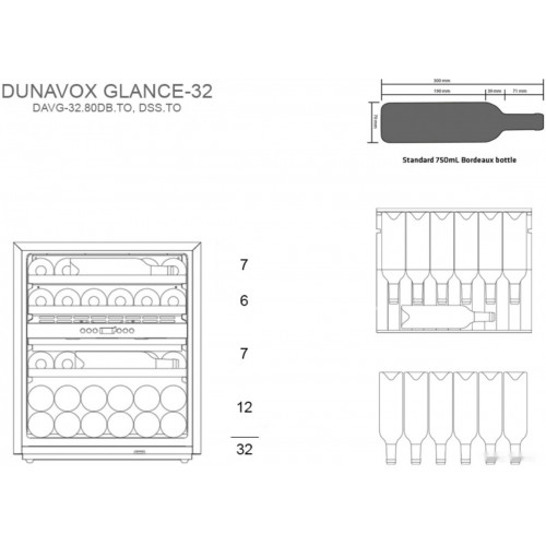 Винный шкаф Dunavox DAVG-32.80DOP.TO