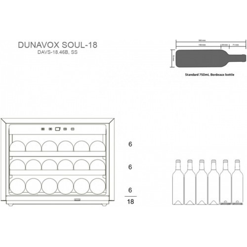 Винный шкаф Dunavox DAVS-18.46SS