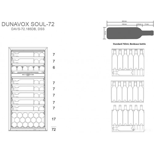 Винный шкаф Dunavox DAVS-72.185DSS