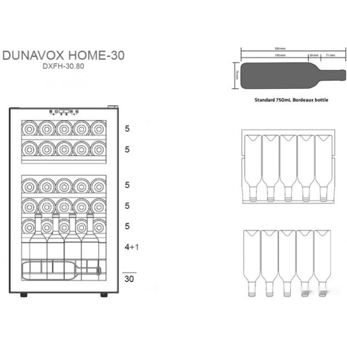 Винный шкаф Dunavox DXFH-30.80