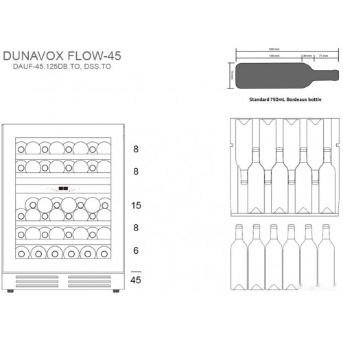Винный шкаф Dunavox DAUF-45.125DOP.TO