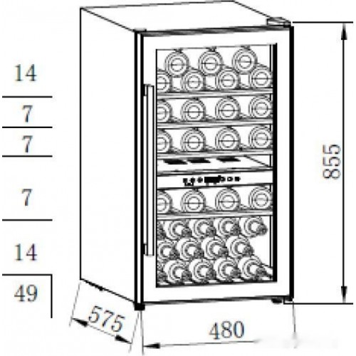 Винный шкаф Weissgauff WWC-49 DB DualZone