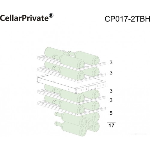 Винный шкаф Cellar Private CP017-2TBH со скрытой ручкой