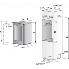 Винный шкаф V-ZUG WC4T-51102 L черное стекло