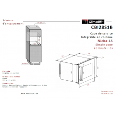 Винный шкаф Climadiff CBI28S1B