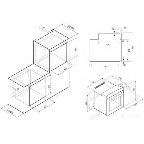 Духовой шкаф Krona Sonata 45 BL