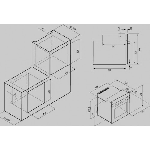 Духовой шкаф Krona Sonata 45 WH G2
