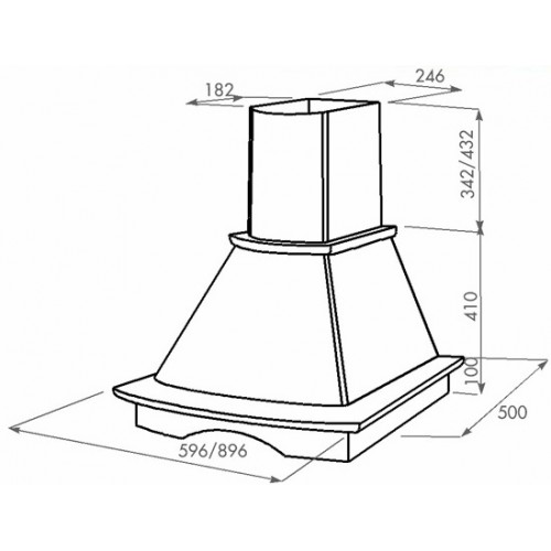 Вытяжка ZorG Technology Tempo H 1000 90 багет неокраш