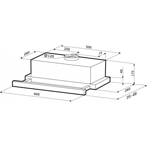 Вытяжка Krona Kamilla Sensor 2M 600