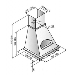 Вытяжка Elikor Бельведер 90П-650-П3Д (Бежевый/Дуб неокрашенный)