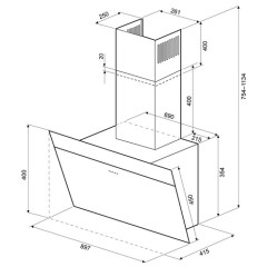 Вытяжка Krona KRISTEN S 900 black/inox