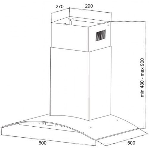 Вытяжка Germes Alt Led Sensor 60 (Inox)