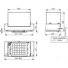 Вытяжка Falmec Gruppo Incasso E-ion 50 450 м3/ч (нержавеющая сталь)