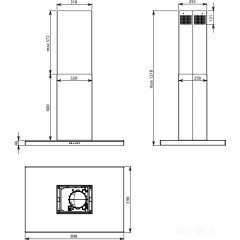 Вытяжка Falmec Lumen Design Island 175 800 м3/ч (нержавеющая сталь, левая)