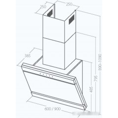 Вытяжка AKPO Kastos II 60 WK-9 (белый)