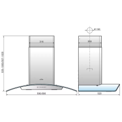 Вытяжка Elikor Аметист S4 90Н-700-Э4Д (Нержавеющая сталь/Тонированное стекло)