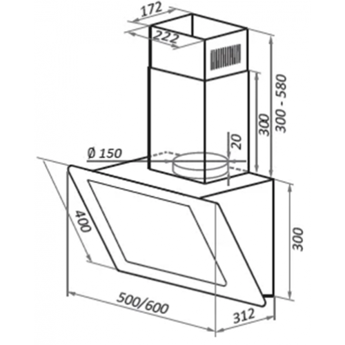 Вытяжка HOMSair Elf Push 60 Glass (черный)