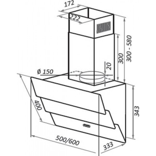 Вытяжка HOMSair Vertical 60 Glass (черный)