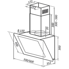 Вытяжка HOMSair Elf 60 Glass (белый)