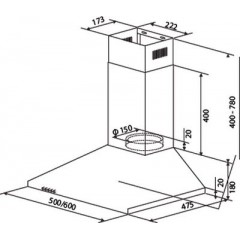 Вытяжка HOMSair Delta 50 (нержавеющая сталь)