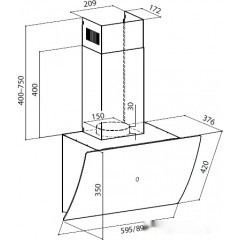 Вытяжка LEX Plaza GS 900 (белый)