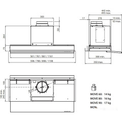 Вытяжка Falmec Move Design 90 800 м3/ч (черный)