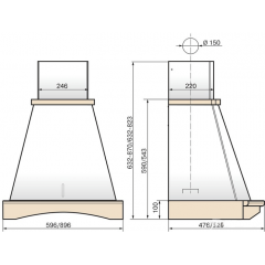 Вытяжка Elikor Ротонда 90П-650-П3Д (бежевый/дуб неокрашеный)