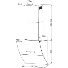 Вытяжка Backer AH60E-THSL200C White Glass