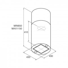 Вытяжка Jet air Pipe Island BL/A/43 (PRF0099298)