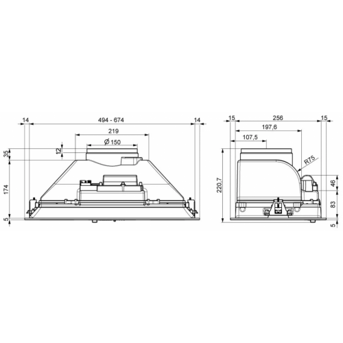 Вытяжка Elikor Врезной блок CASPER 70Н-450-П3Д нерж