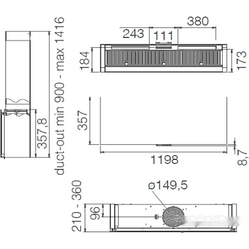 Вытяжка Elica Rules DEKT/F/120