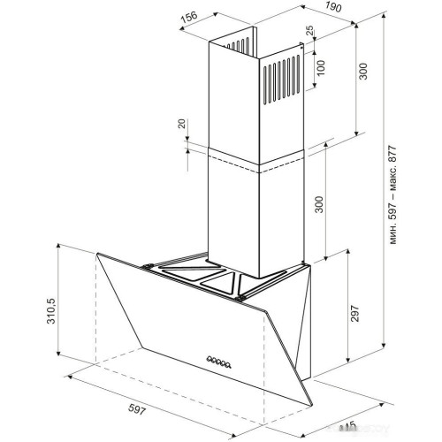 Вытяжка Krona Helga 600 PB (белый)