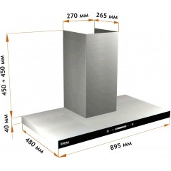 Вытяжка Backer CH90E-TGL200 SSBK Glass