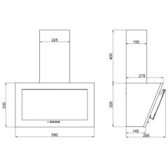 Вытяжка Elikor Коралл 60П-430-К3Д черный/черн.стекло
