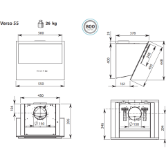 Вытяжка Falmec Verso Design 55 800 м3/ч (черный)