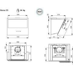 Вытяжка Falmec Verso Design 55 800 м3/ч (черный)
