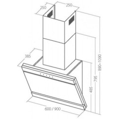Вытяжка AKPO Kastos II 60 WK-9 (чёрное стекло/нержавеющая сталь)
