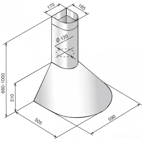 Вытяжка Elikor Эпсилон 60П-430-П3Л ваниль/зол