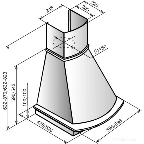 Вытяжка Elikor Ротонда 60П-650-П3Л (бежевый/бук орех)