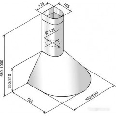 Вытяжка Elikor Эпсилон 60П-430-П3Л топленое молоко/зол