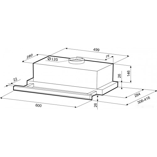 Вытяжка Krona Kamilla Slim 600 Inox/Inox (1 мотор) [00021302]