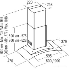 Вытяжка CATA C-900 Glass/L